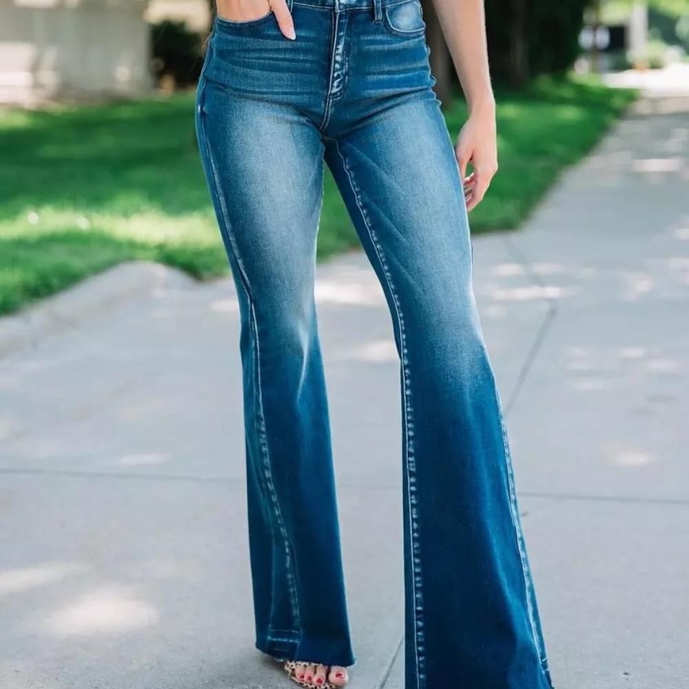 KanCan Medium Wash High-Rise Flare Jeans
